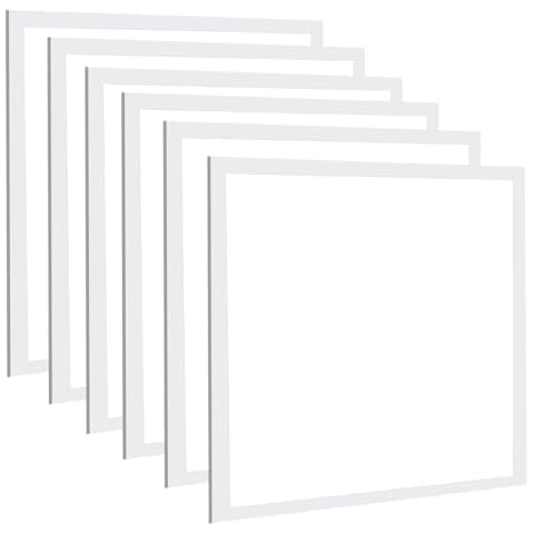 SEURON 2x2 LED Flat Panel Light 6 Pack, 45W 5800LM Recessed Edge-Lit Light Fixture, 0-10V Dimmable 5000K Troffer Lights, 110-277V LED Drop Ceiling Lay in for Commercial Office, ETL Listed Cover