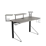 dar Core Computer Gaming Desk, Standard, Gray/Black