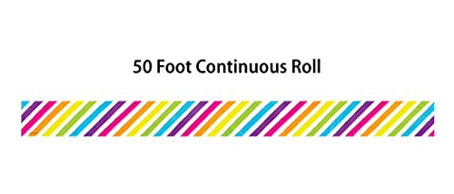 Teacher Created Resources Acabamento de borda laminada reta com listras Brights 4Ever - 15,2 m - Dec