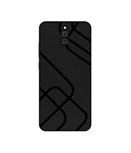 Image of Zig-Zag Black Line Design 3D Printed Hard Back Cover for Mi Redmi 8A Dual (Plastic | Multicolor | Printed)