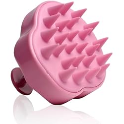 Rizos Curls Scalp Massage Brush, Remove Buildup, Stimulate Scalp Supporting Hair Health & Growth, Remove Dandruff Soothing Scalp, Comfortable Hold, Pink
