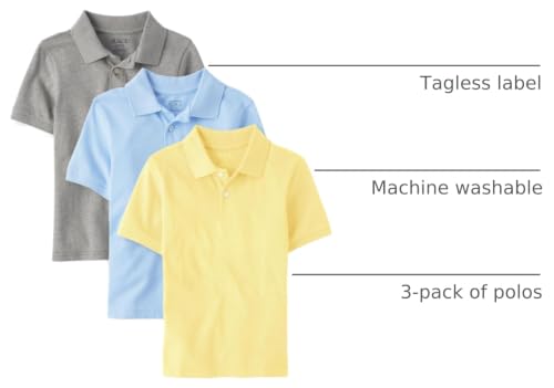 Image of The Children's Place Boys' Short Sleeve Pique Polo, 3 Pack