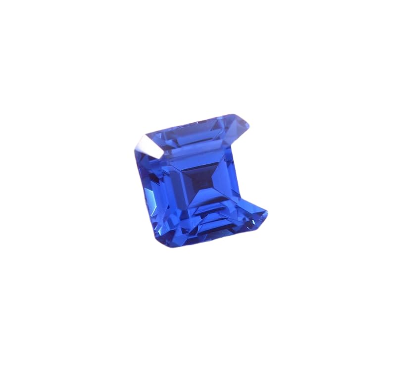 Saphir bleu naturel de haute joaillerie 10 mm forme Asscher unique