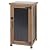 Small Outdoor Storage Cabinet Weatherproof, Wood Garden Potting Bench Table with Removable Shelves, Metal Top, Outdoor Cabinet Work Station for Patio, Backyard, Brown,17.9''x17.9''x33.5''
