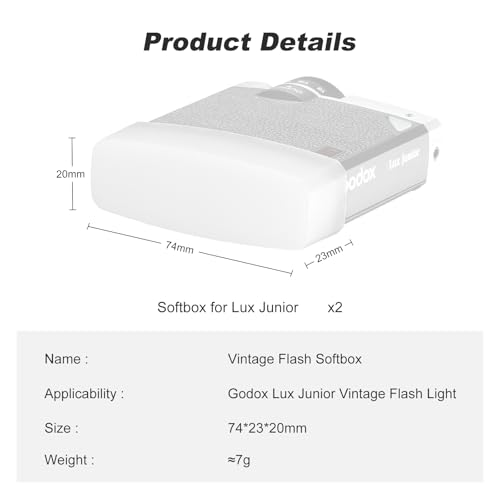 Supon Flash Diffuser for Godox Lux Junior Flash Speedlite - 2 Pack White