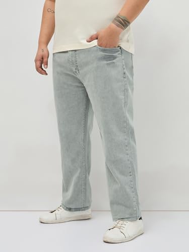 Image of Urbano Plus Men's Regular Fit Heavy Washed Denim Jeans Stretchable