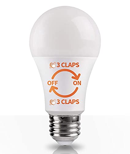 3 Claps ON/Off Remote Sound Control LED Light Bulb Perfect for Bedroom Table Lamp Upgrade, Sound Activated ON/Off Solution, Clap Detection, Smart Home, As Seen On TV, Soft White, 8-Watt 3 Claps ON/Off Remote Sound Control LED Light Bulb Perfect for Bedroom Table Lamp Upgrade, Sound Activated ON/Off Solution, Clap Detection, Smart Home, As Seen On TV, Soft White, 8-Watt