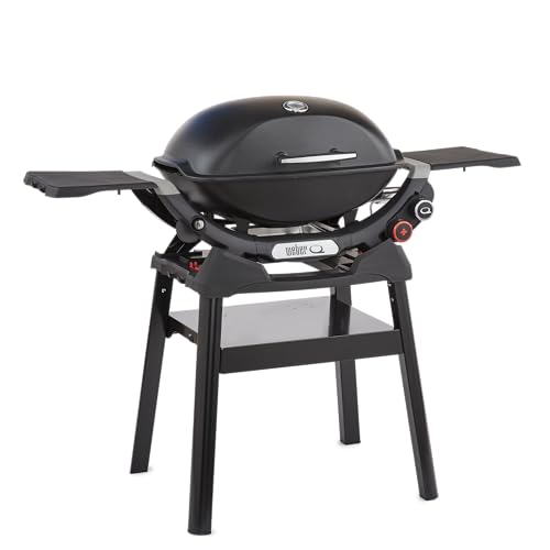Image of Weber Q Compact Stand - Lightweight Portable Grill Stand for Weber Q Series with Built‑in Storage Shelf for Tools & Outdoor Cooking Accessories