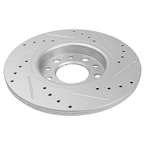 TRQ Performance Rear Brake Rotor Set G Coated Drilled and Slotted Solid Compatible with 2015-2017 Chrysler 200 2014-2021 Jeep Cherokee by TRQ - Used condition - Image 6