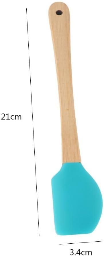Mini Silicone Spoons, Heat Resistant Mini Scraper/Shovel/Spoon with Bamboo Handle for Scraping, Cooking, Baking and Mixing