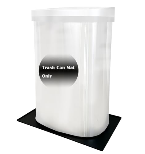 Image of Luccov Trash Can Mat, Waterproof Raised Edge Silicone Under Garbage Can Mat, 11.8" X18.9" Non-Slip Trash Can Pad for Kitchen Office Bedroom Reduce Floor Carpet Wall Scratches, Black