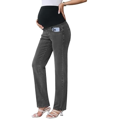 POSHGLAM Women's Comfy Maternity Jeans Cover