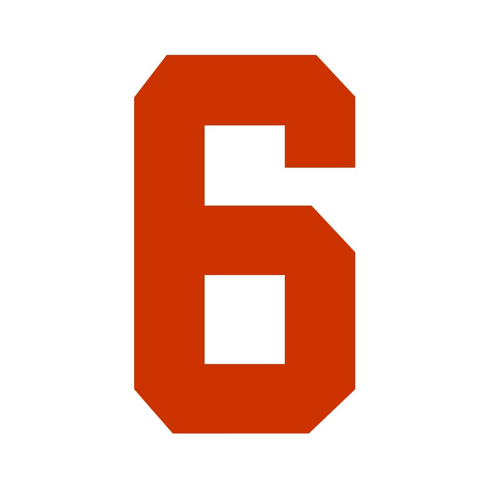 6.3 Inch Iron On Numbers - Heat Transfer Sports Numbers For Jerseys & Shirts