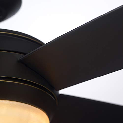 Kathy Ireland Home Summerhaven Led Ceiling Fan With Light Kit, 52 Inch | Outdoor Wet Rated Fixture With Weather Resistant Blades | Includes Candelabra Base Bulbs And Pull Chain, Golden Espresso #TOP4