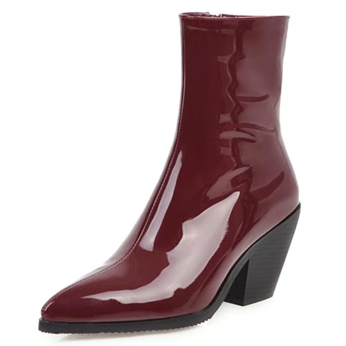 Bottes mi-mollet femme confortables à talon haut bloc pour pieds 32 à 44
