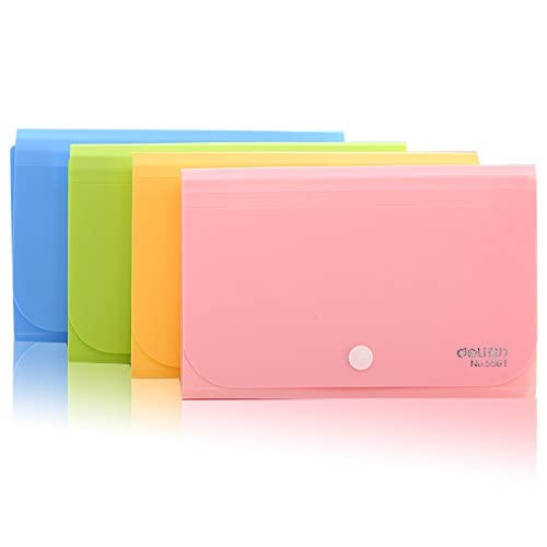 Expanding File Folder, Subdivision Accordion File Folder Mini Organizer Pp Wallet For Cards,Coupons,Receipt,Tax Item Or Changes,7X4.5 Inches,12 Pockets With Tabs And Check Case(Pink) #TOP5