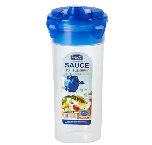 LocknLock PP Classic Shaker für Sauce, Öl und Salatdressing, 690 ml, Ø 101 x 205 mm, 100 % luft- und wasserdicht, Cleveres Verschluss-System, Mixer, Schüttelbecher für Dressing