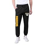 Ultra Game NFL Men's Active Super Soft Fleece Game Day Jogger Sweatpants, Green Bay Packers, Black, Small