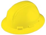 Dinamico Kilimanjaro Full Brim Hard Hat, HDPE Shell, Tipo 2, Classe E, Foam Impact Liner, Sospensione a 4 punti, Regolazione cricchetto ruota, Giallo (280-HP642R-02)