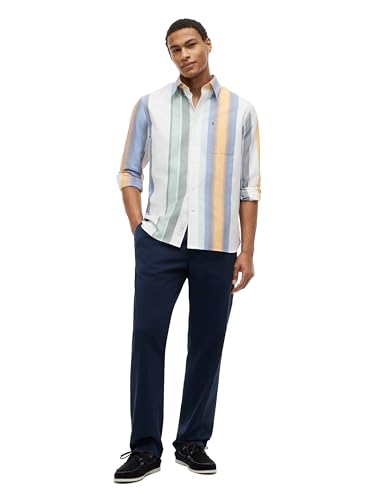 Image of Tommy Hilfiger Men's Long Sleeve Oxford Shirts in Regular Fit, Men's Button Down Shirts, Also Available in Big and Tall