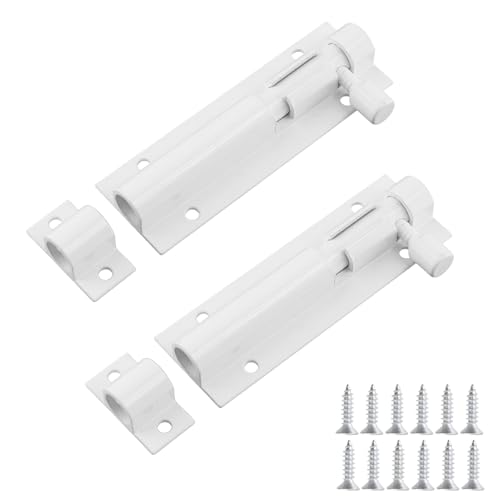 Bitray 3-inch Slide Bolt Latch White Slide Locks for Inside Door - 2 Pack