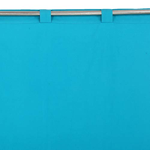 Image of LINENWALAS Cotton Linen Textured Solid Long Doors Curtains for Home Decor, Hangs Elegantly with Back Loops (4.5ft x 8ft, Turquoise) - Set of 2, Blackout