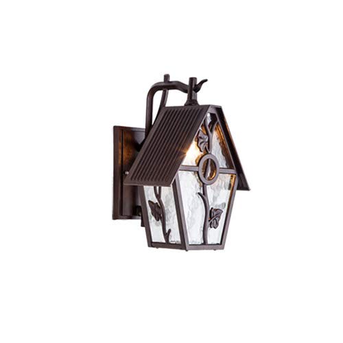 Lampe murale de jardin E27 en aluminium et verre au design lanterne vintage