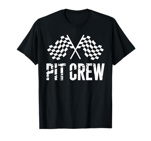 Photo de Pit Crew Drapeaux À Damier Passionné De Sport Auto Racing T-Shirt
