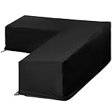 FIJACIÓN ESTABLE: Esta cubierta seccional impermeable mantendrá tus muebles secos y limpios. Tiene 6 hebillas en la parte inferior para ajustar fácilmente y adaptarse al tamaño de los muebles y evitar que salga despedida en los días de viento