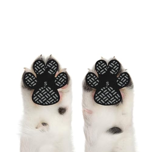 Anti-Rutsch Pfotenschutz für Hunde 4 Stücke,Selbstklebende Silikon-Gel Beständig rutschfest Traktion Hund Schuhe Hundeschuhe Hundesocken Ersetzen XXL (Schwarz, M)