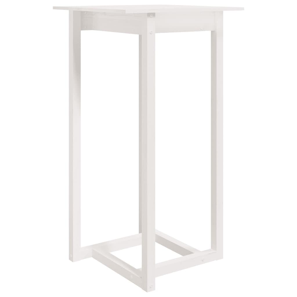 Stolik barowy biały 60 x 60 x 110 cm lite drewno sosnowe