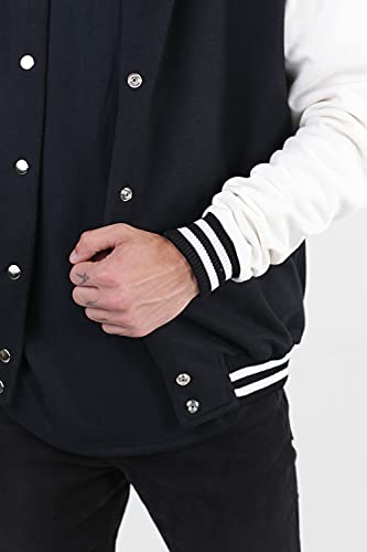 Moleton College Colegial 100% Algodão Moletom (Preto/Branco Off White, XG)