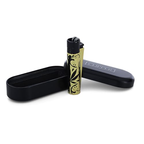 Clipper Metall Feuerzeug (Elegant Weed Gold)