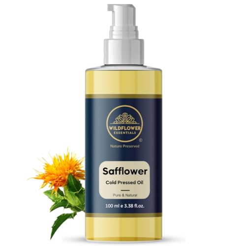 Image of Pure Safflower Oil (Carthamus tinctorius) | Cold Pressed | Natural | Undiluted | For Hair, Skin, Body & Massage | Men & Women | 100ml