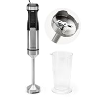 Huslog BlendFlex Stabmixer 1500W – Edelstahl Handmixer mit 20 Geschwindigkeiten & Turbo-Funktion, inkl. 600ml Messbecher – Pürierstab für Smoothies, Suppen, Soßen & Babynahrung