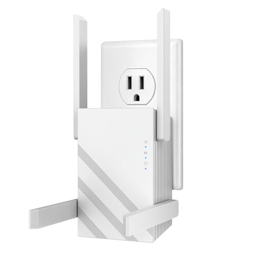 2026 1.2Gbps WiFi Extender Signal Booster, Up to 12880 Sq. Ft, Dual Band(5GHz/2.4GHz), Easy Setup WiFi Range Extender for Home with Ethernet Port, Stable Speed Repeater with 100+ Devices (White)