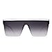 Produktbild JIM HALO Flat Top Shield Sonnenbrille Square Mirror Randlose Brille für Frauen Männer (Klare Rahmen/Grauverlaufslinse)
