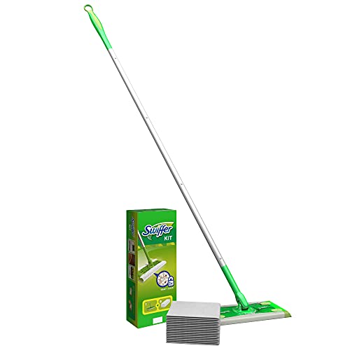 Swiffer Starter Kit Scopa con 1 Manico + 8 Panni di Ricambio, per Catturare e Intrappolare la Polvere - 2