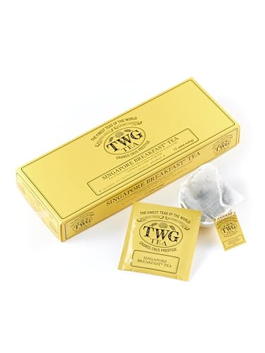 TWG Tea | Singapore Breakfast Tea | Black & Green Tea | Vanilla & Spices | 15 Hand Sewn Cotton Teabags | Gift Set