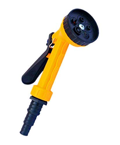 Kenware 5 Pattern Garden Spray Gun Hose Nozzle Heavy Duty, High Pressure. Water Sprayer, Gun, Head Multi Adjustable Watering Patterns, Nozzles for Garden, Lawn, Car Wash (5 Pattern Spray Gun YELLOW)