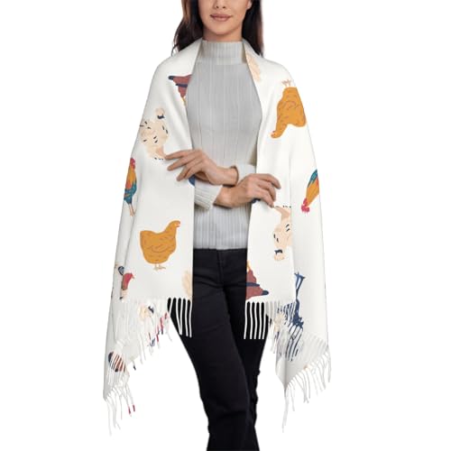 IBILIU Oversize Scarf for Women White Daisy Floral Watercolor Flower Grey Scarf Tassel Scarves Fall Winter Shawl Wraps3