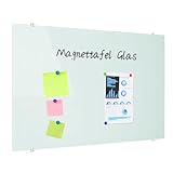 XIWODE Magnettafel Glas 80x110 Weiß - Hochwertiges Rahmenloses Whiteboard, Abwischbare Glas-Pinnwand Große mit Zubehör (4 Marker, 2 Magnete, Schwamm) für Büro & Zuhause
