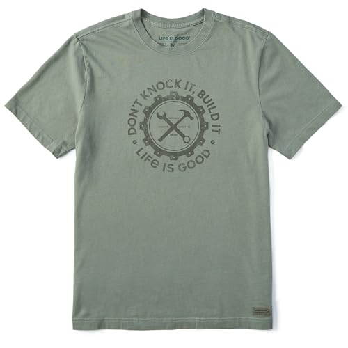 T-shirt col rond homme Life is Good Build It manches courtes coton