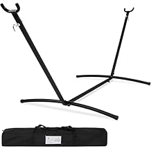 Hammock Stand Only, 2-Person Double Hammock w/Carrying Bag and Space Saving Steel Stand Portable Heavy Duty Steel Stand for Patio, Camping