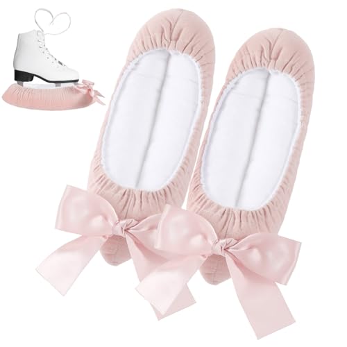 Soulchen Pink Bow Ice Skate Blade Covers Puffy Winter Sports Ice Skate Guards...
