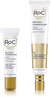 RoC Retinol Value Set Duo, Deep Wrinkle Anti-Aging Night Face Cream + Retinol Correxion Daily Eye Cream, Under Eye Cream for Dark Circles & Puffiness, Moisturizer for Deep Set Wrinkles (Packaging May Vary)