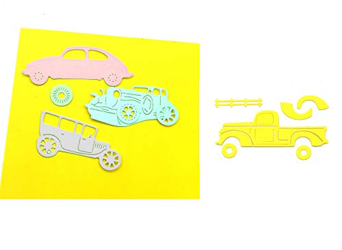 Metal 3 Sedan Car Pickup Truck Shape Cutting Dies Set, Diy Car Wheel Die Cuts For Card Making Embossing Tool Stencil Scrapbooking Diy Etched Craft Dies #TOP1