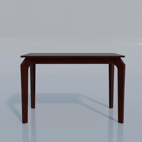 Image of MURALICRAFT Sheesham Wood 45 Inch Dining Table 4 Seater | Four Seater Dinning Table Set with 4 Upholstered Dining Chairs | Chair: Curved Design | Dining Room Sets for Restaurants | Walnut Finish