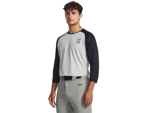 Under Armour Men's Utility 3/4 Performance Shirt, (011) Mod Gray Full Heather/Black/Black, X-Large