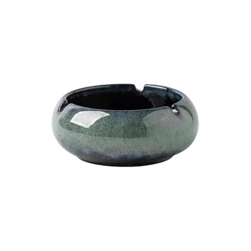 Ceramic Ashtrays Household Large Ashtray Windproof Office Living Room Home Deep Green Small